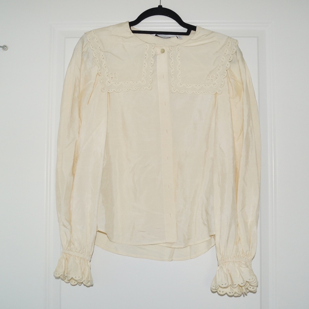 & Other Stories Cream Lace Blouse